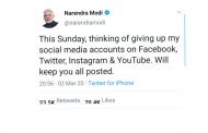PM Modi stuns social media, says quitting Net world....No, No, No, Mr Prime Minister...