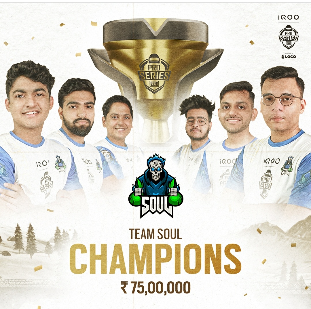 Team Soul  Wins iQOO Battlegrounds Mobile India Pro- Series...